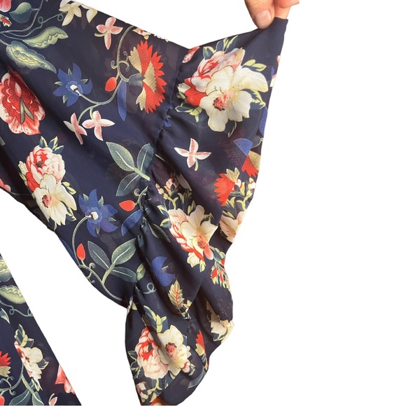 Betsey Johnson boho bell sleeved floral dress size 8 in navy - Picture 5 of 5